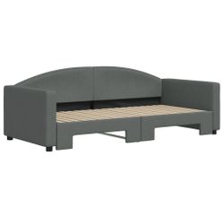 vidaXL Bett Tagesbett Ausziehbar Dunkelgrau 90x190 günstig online kaufen