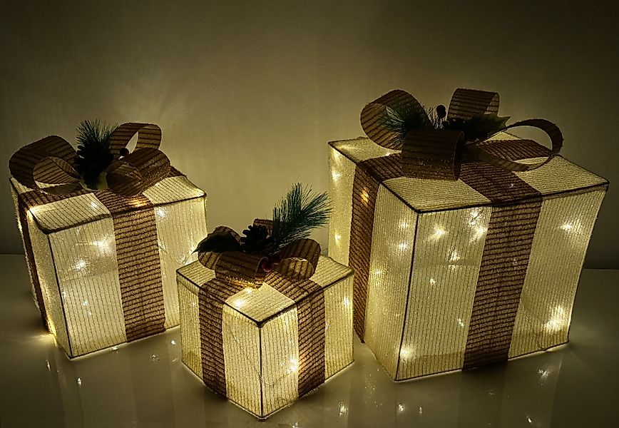 Nipach LED-Lichternetz LED Geschenkwürfel im 3er günstig online kaufen