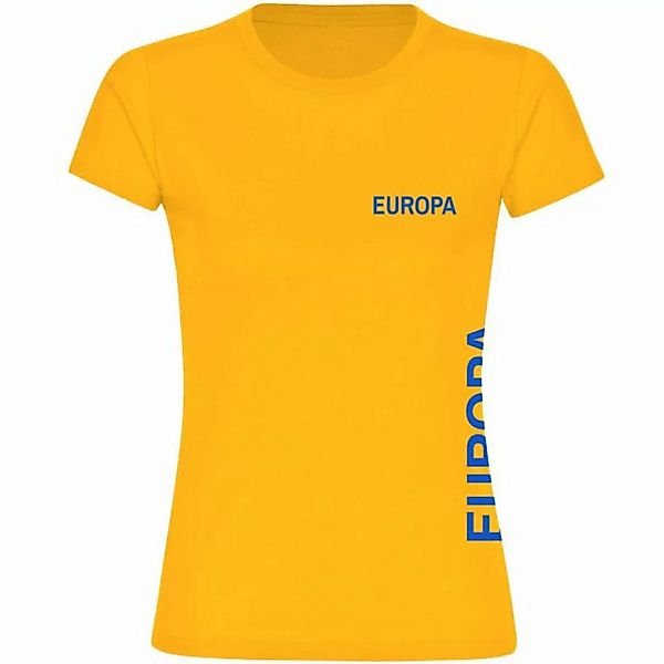 multifanshop T-Shirt Damen Europa - Brust & Seite - Frauen günstig online kaufen