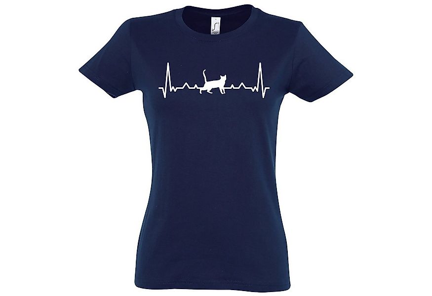 Youth Designz T-Shirt Heartbeat Katze Damen Shirt mit trendigem Frontprint günstig online kaufen