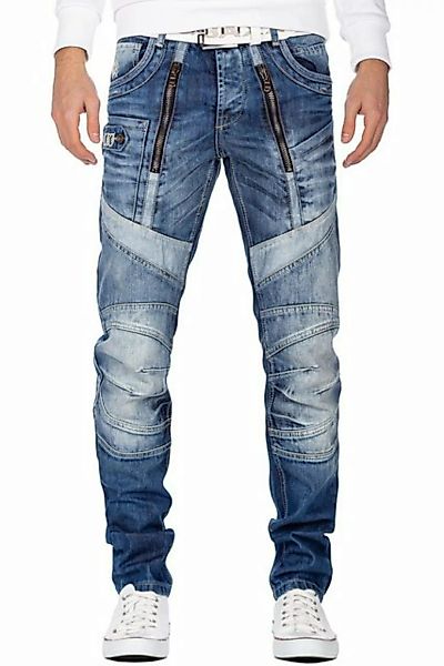 Cipo & Baxx 5-Pocket-Jeans Biker Hose BA-CD576 mit senkrecht verlaufenden Z günstig online kaufen