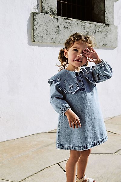 Next Jeanskleid Kleid mit besticktem Kragen günstig online kaufen