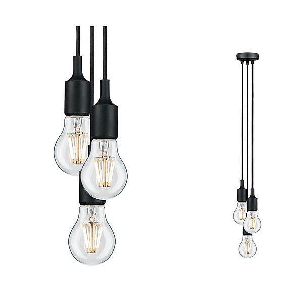 Paulmann Pendelleuchte »Neordic Ketil max. 3x60W Schwarz 230V Sililkon/Kuns günstig online kaufen