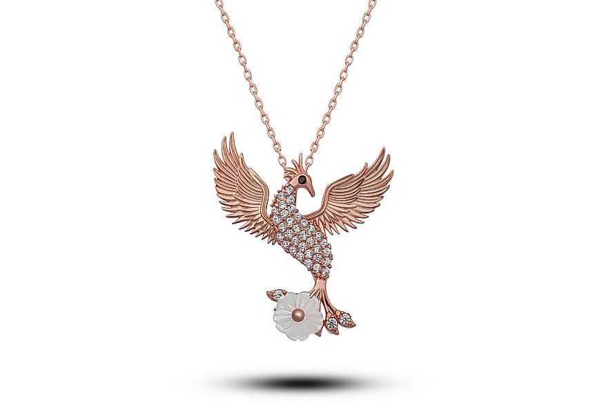 Nisan Kette und Anhänger Set, 925 Silber Kette Phönix – Magnolienblüte Anhä günstig online kaufen