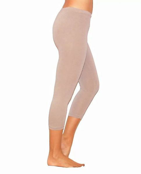 YESET Caprihose Damen 3/4 Capri Leggings Baumwolle BEIGE S Capri kurze Legg günstig online kaufen
