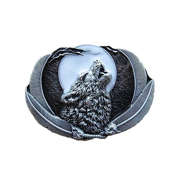 Westernlifestyle Gürtelschnalle Buckle Wolf bei Vollmond günstig online kaufen
