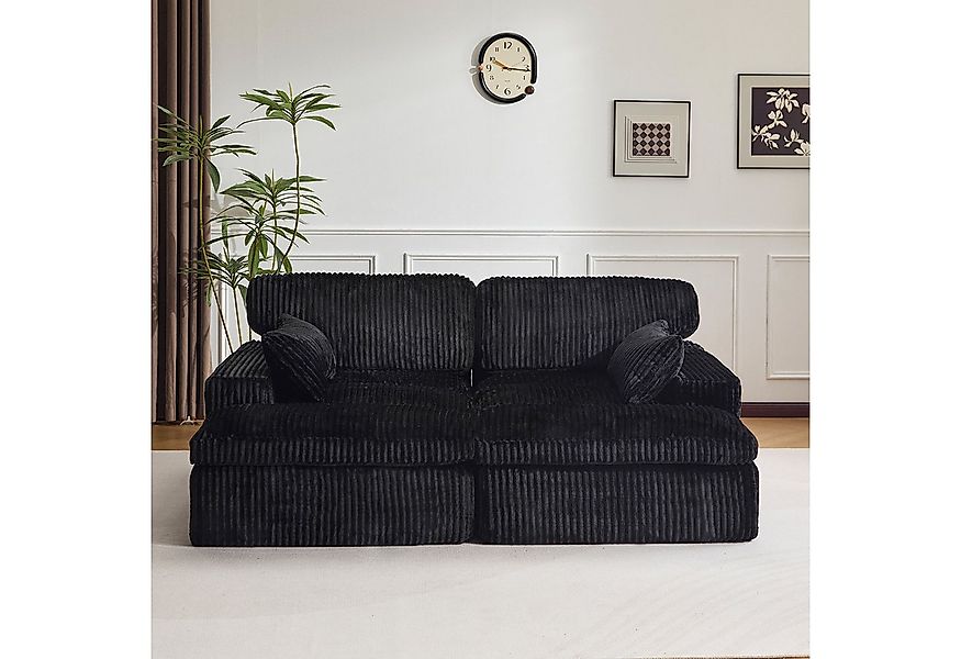 Leawin Sofa Cordsofa 2-Sitzer mit Bettfunktion, modernes Schlafsofa für Woh günstig online kaufen