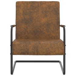 vidaXL Sessel Freischwinger Braun Stoff günstig online kaufen