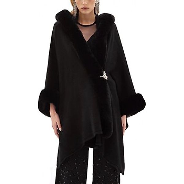 Blugirl  Jacken Umhang mit Fell und schwarzer Brosche günstig online kaufen