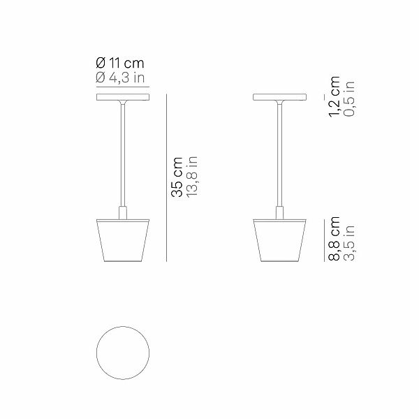 Zafferano Poldina Reverso Akku-Tischlampe corten günstig online kaufen