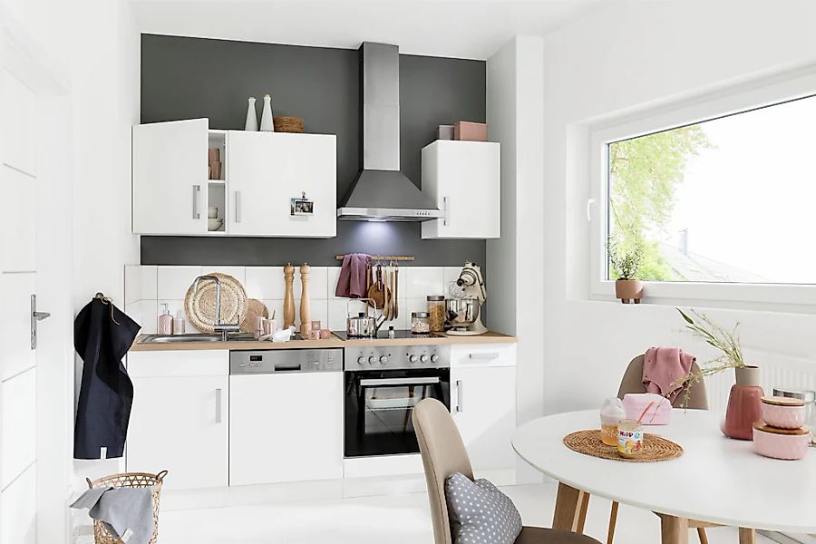 KOCHSTATION "KS-Gera" Breite 210 cm, wahlweise mit E-Geräten, mit Arbeitspl günstig online kaufen