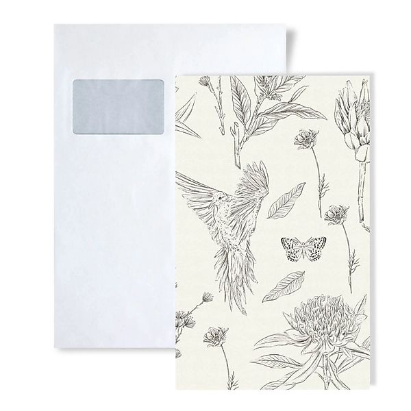 PROFHOME 1 MUSTERSTÜCK S-394292-GU DIN A4 MUSTER der Blumen Tapete günstig online kaufen