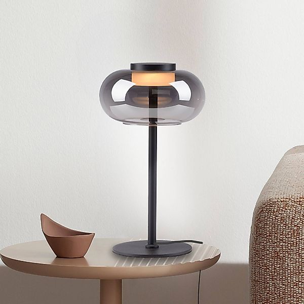 SCHÖNER WOHNEN LED-Tischlampe Sia, schwarz/rauchgrau 3.000 K günstig online kaufen
