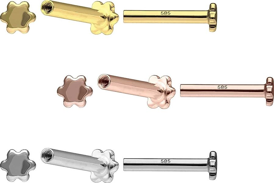 PIERCINGLINE Piercing-Set 14 Karat Gold Labret günstig online kaufen