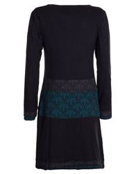 Vishes Jerseykleid Kleid Wasserfallkragen Bund bedruckt günstig online kaufen