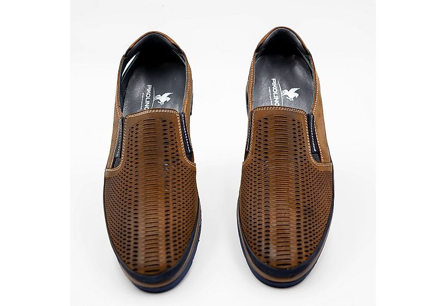 LaMarta Herren-Lederschuhe, Braun mit Löchern für den Sommer, Mokassins Mok günstig online kaufen