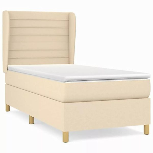 vidaXL Boxspringbett Boxspringbett mit Matratze Blau 90x200 cm Stoff Bett B günstig online kaufen