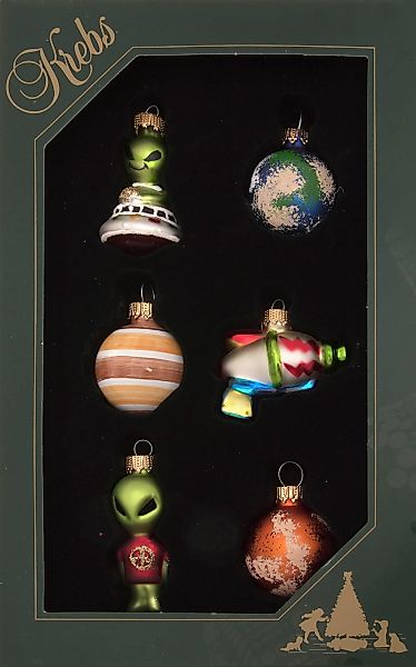 Krebs Glas Lauscha Christbaumschmuck "Mini Alien Set, Multicolor, 3,5cm", ( günstig online kaufen