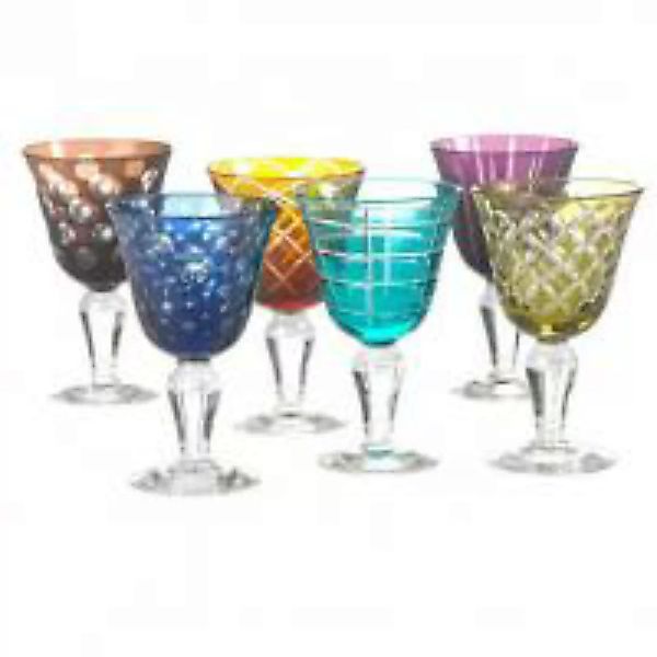 Weinglas Cuttings glas bunt / 6er-Set - Pols Potten - Bunt günstig online kaufen