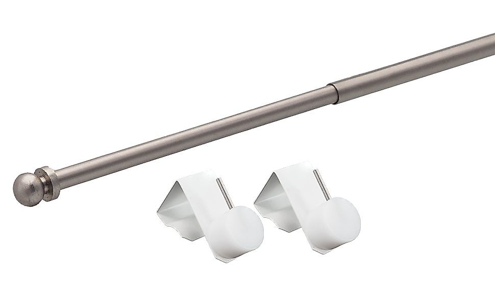 dekondo Gardinenstange Eleganz, ausziehbar, Fensterhaken klemmbar, nickel m günstig online kaufen