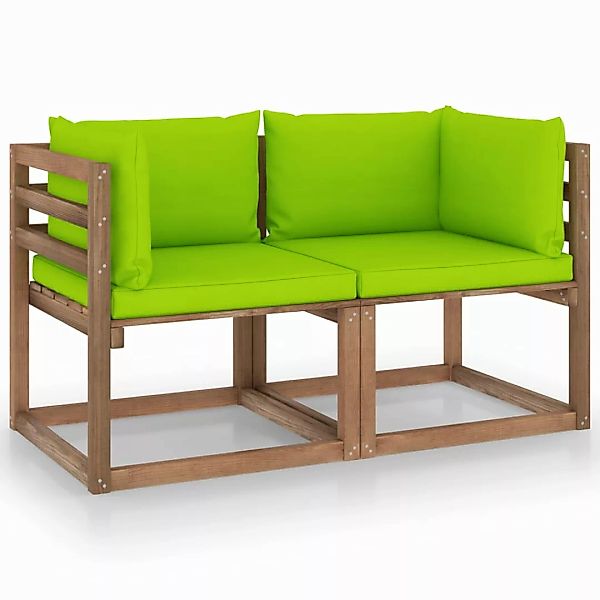 Garten-palettensofa 2-sitzer Mit Kissen Weinrot Kiefernholz günstig online kaufen