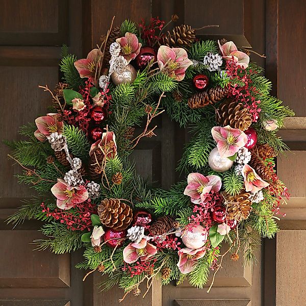 Winterliche Kunstpflanze Eleganter künstlicher Strauß Rosa günstig online kaufen