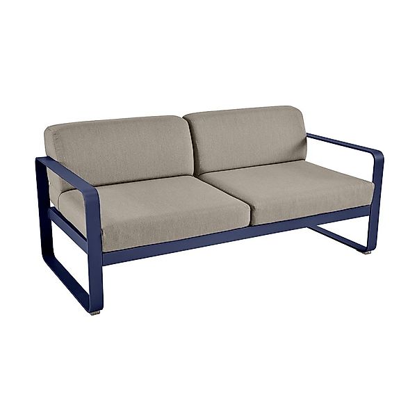 Bellevie Lounge-Sofa 2-Sitzer 92 Abyssblau B8 Taupegrau günstig online kaufen