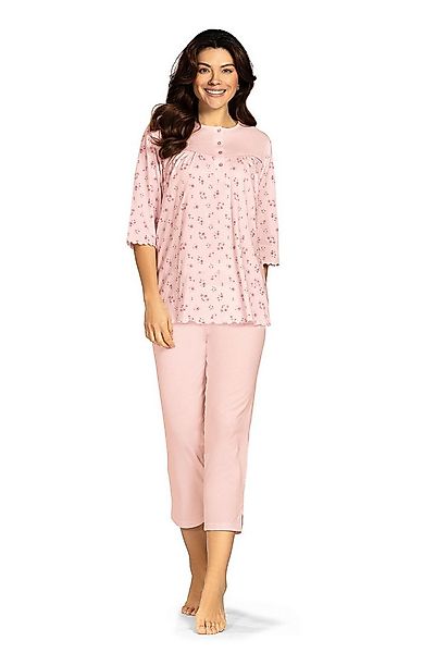 comtessa Schlafanzug Comtessa Damen Schlafanzug Halbarm 7/8 Hose in Rosa günstig online kaufen