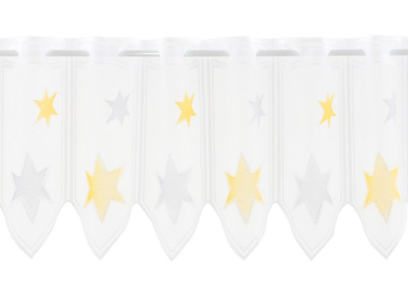 Gardinen Kranzusch Scheibengardine Sterne, Stangendurchzug, transparent, Ku günstig online kaufen