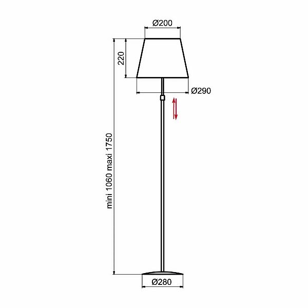 Aluminor Store Stehlampe, chrom/schwarz günstig online kaufen