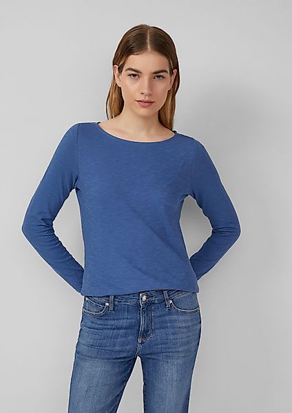 s.Oliver Langarmshirt Slim-Fit-Longsleeve aus Baumwollslub mit günstig online kaufen