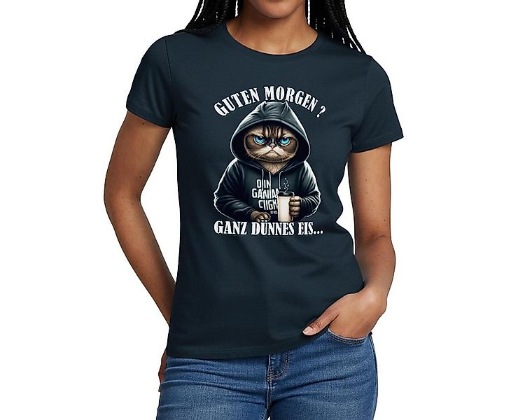 Spreadshirt T-Shirt Guten Morgen Ganz Dünnes Eis Katze Frauen T-Shirt (1-tl günstig online kaufen