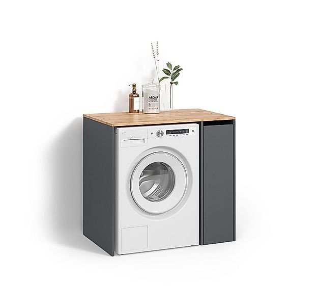Livinity® Waschmaschinenumbauschrank Paolina, Anthrazit/Goldkraft Eiche, 93 günstig online kaufen