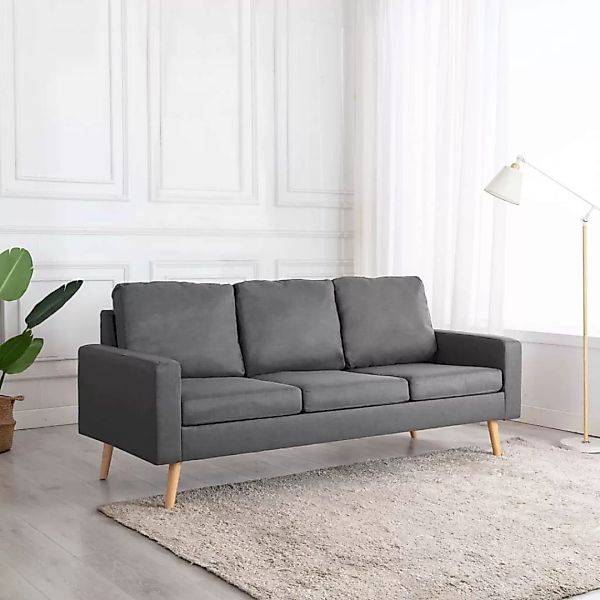 vidaXL Sofa 3-Sitzer-Sofa Hellgrau Stoff Couch günstig online kaufen