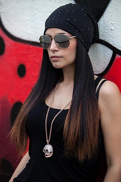 styleBREAKER Beanie Beanie mit Strass Nieten günstig online kaufen