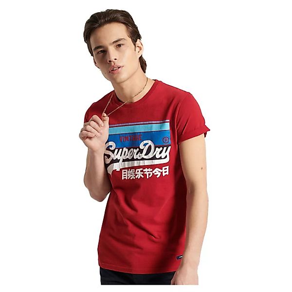 Superdry Vintage Logo Cali Stripe Kurzarm T-shirt XL Chilli Pepper günstig online kaufen