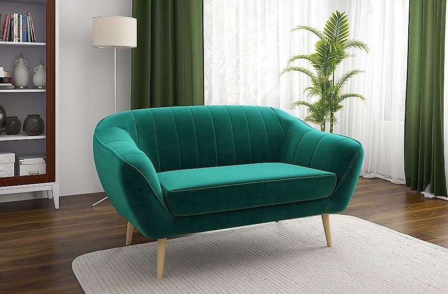 MKS MÖBEL Sofa GAJA 2 Sitzer, Set, Buchenbeine, T30-Schaum, Dekorative Näht günstig online kaufen