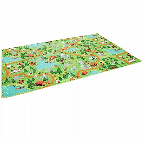 Snapstyle Kinder Spiel Teppich Campingplatz Bunt 100x100cm günstig online kaufen