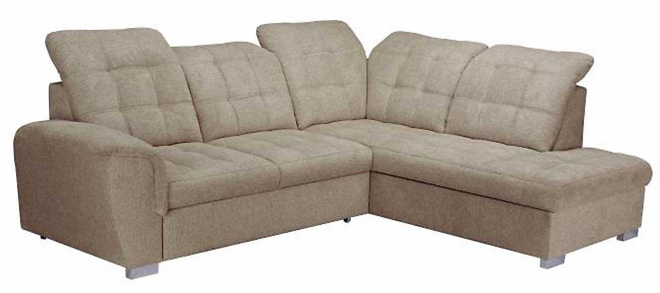 Ecksofa inkl.  Bettfunktion, Bettkasten und verstellbaren Kopfstützen Ottom günstig online kaufen