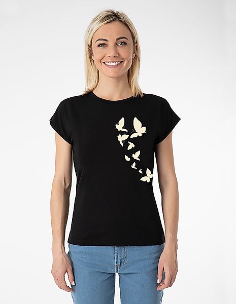 Nachhaltiges T-shirt Laura In Eukalyptusfaser| Schmetterlinge günstig online kaufen