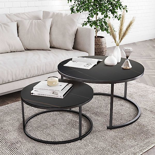 G-LEAF Couchtisch Beistelltisch-Set mit platzsparendem Nesting-Design günstig online kaufen