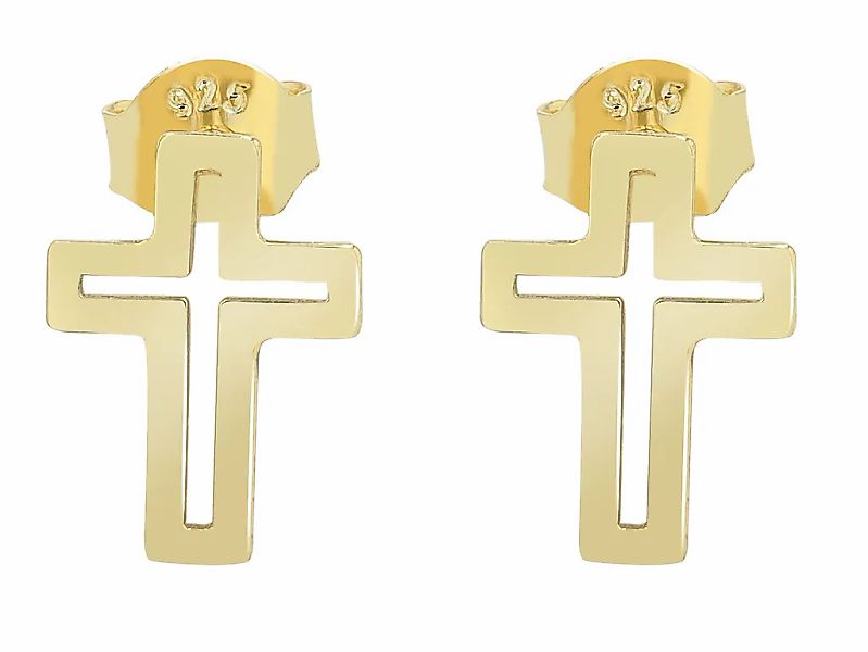 Adelia´s Paar Ohrhänger "Damen Ohrringe – Ohrstecker Kreuz aus 925 Silber" günstig online kaufen