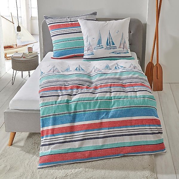 TRAUMSCHLAF Bettwäsche Segelschiff, Seersucker, 2 teilig, günstig online kaufen
