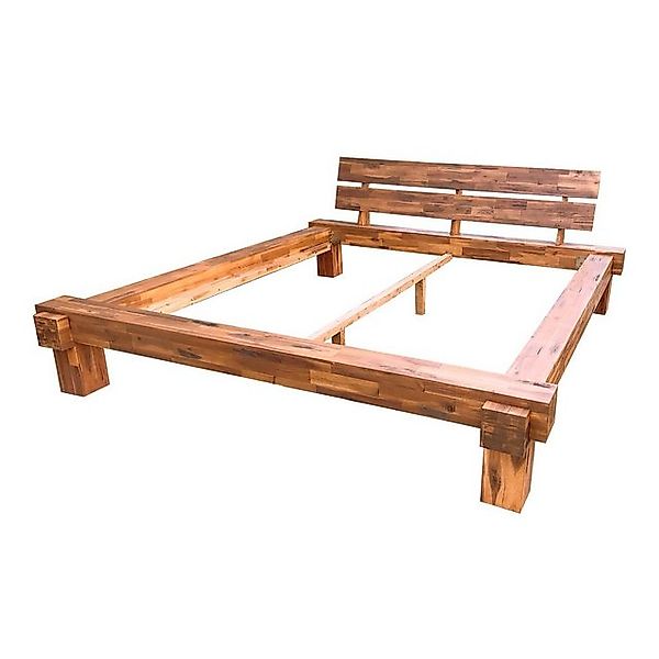 GMD Living Bett ROSTOCK, Massives Akazienholz, im Vintage Finish lackiert günstig online kaufen
