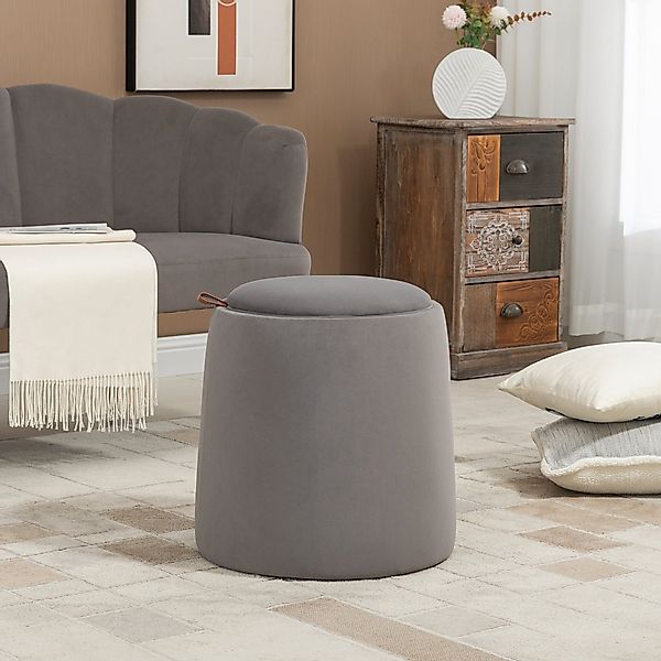 HOMCOM Sitzhocker 2-in-1 Hocker in Samtoptik günstig online kaufen