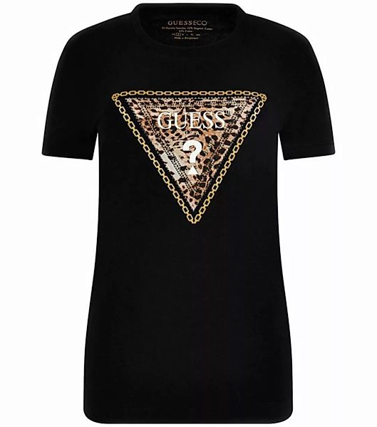 Guess T-Shirt Damen T-Shirt TRIANGLE LEO Slim Fit (1-tlg) günstig online kaufen