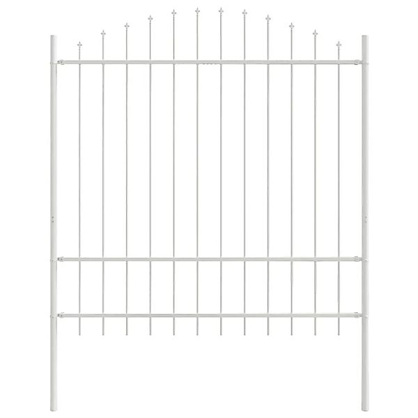 vidaXL Gartenzaun Weiß 680 x 175 cm Pulverbeschichteter Stahl 3360152 günstig online kaufen