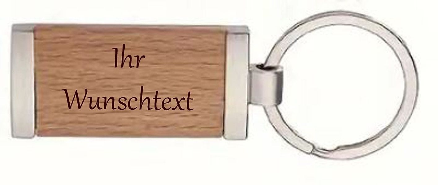 Trollingshop Schlüsselanhänger mit Gravur Holz-Schlüsselanhänger in Metallf günstig online kaufen