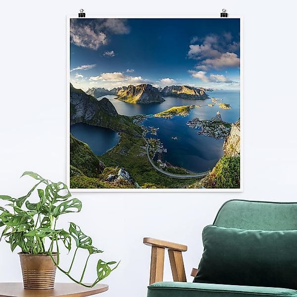 Poster - Quadrat Fjordblick in Reinebringen günstig online kaufen