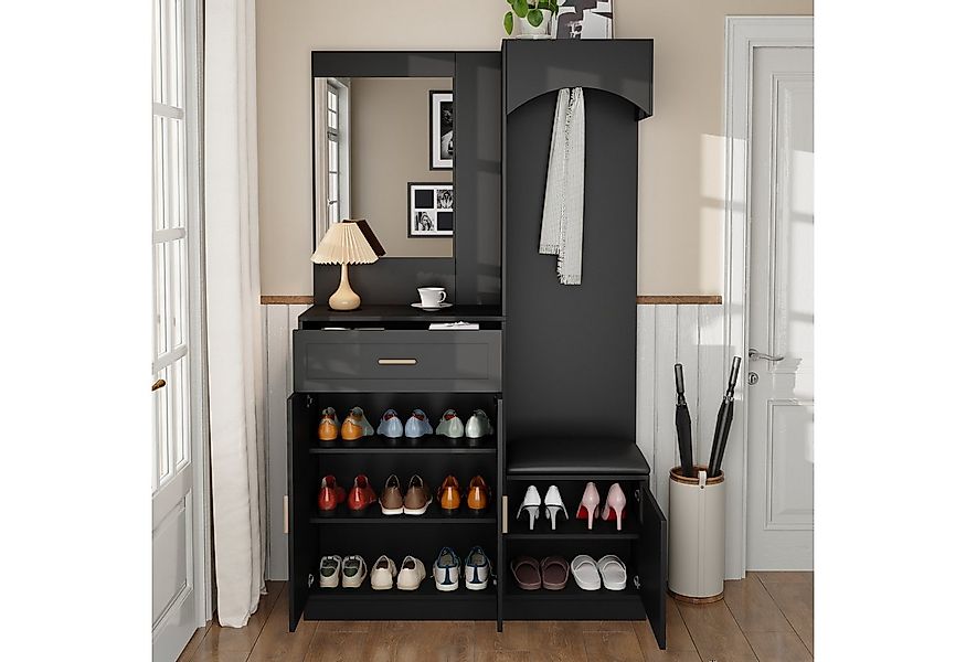 BlingBin Schuhschrank Garderobenschrank Eingangsschrank (1-St., mit Spiegel günstig online kaufen